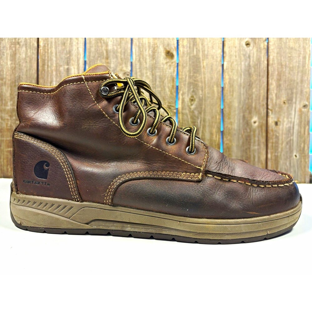 Carhartt Brown Leather Chukka Ankle Boots Lace-Up Rubber Sole Men’s 11 M